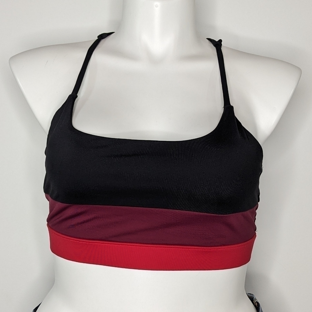 ✨3/$15 Aero black purple red strappy sports bra XL